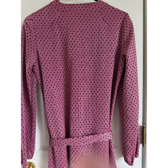 Vtg Pink Black Polka Dot Silver Metallic Maxi Dress with Belt by Lapidus Sweden - Picture 8 of 10